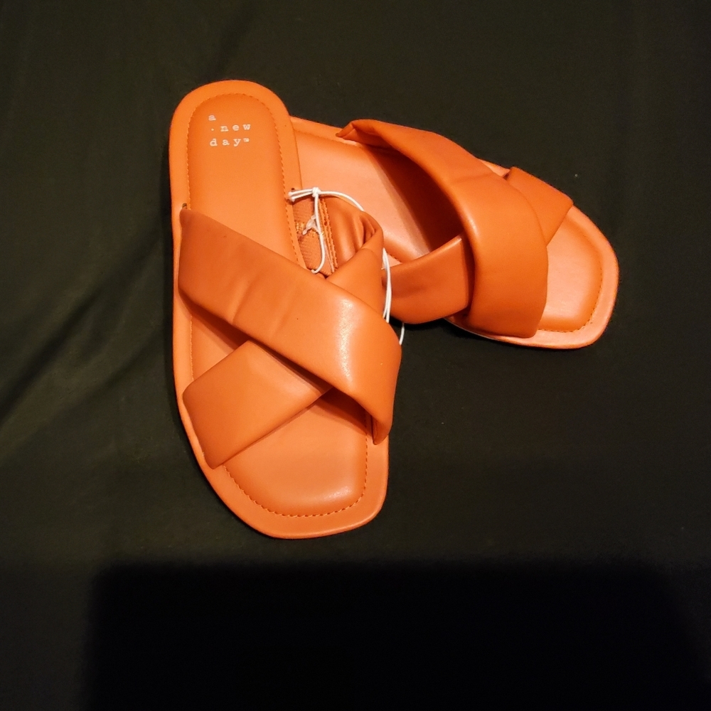 New Women's A New Day Coral Daisy Slide Sandals